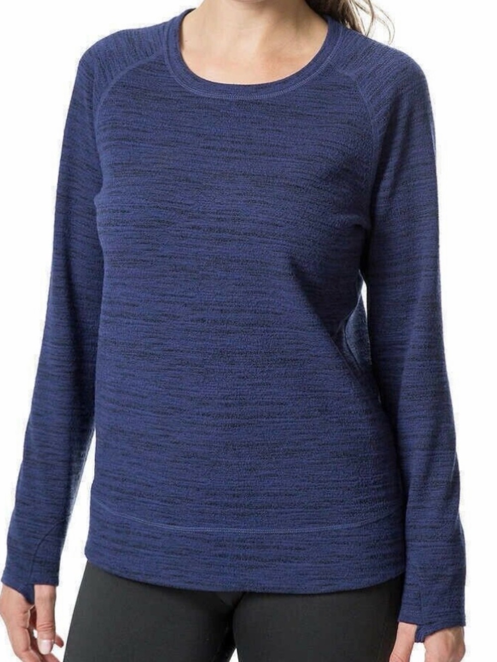 Kirkland Signature Women's Athletic Crewneck Long Sleeve Top, Blue,  XL